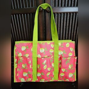 Crown & Ivy Pink Tote with Bright Lemons